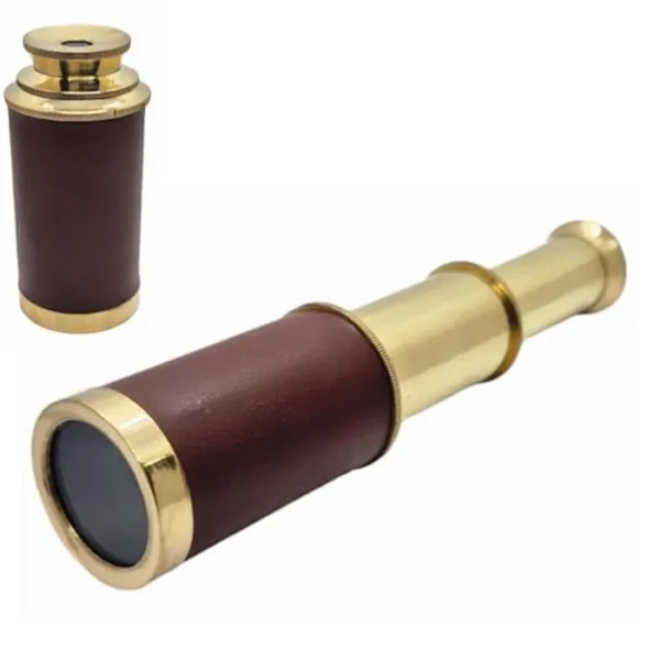 Telescopio piratas de latón de 6 pulgadas, telescopio de mano plegable, monocular, aventura, vidrio espía náutico de latón de fábrica viajera para regalo azul marino y al aire libre