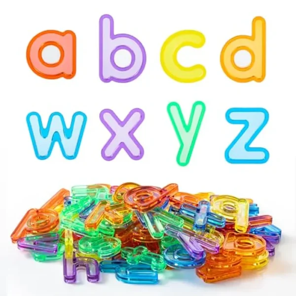 78 letras de plástico para niños, 3 juegos de letras del alfabeto minúsculas, juguetes translúcidos para mesa de luz, accesorios ideales para cajas de luz para niños pequeños