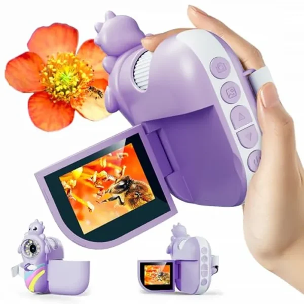 Microscopio para niños, microscopio de mano para niños, aumento de 1000X, pantalla HD de 2 pulgadas, cámara 1080P, telescopio integrado, juguete educativo STEM, regalo de Navidad/cumpleaños para