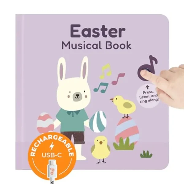 Cali's Books Libros musicales navideños para niños. Libros de Navidad, Hanukkah, Pascua, Pascua, Día de la Madre, Halloween. Libros de sonido para niños de 1 a 3 años (Pascua)