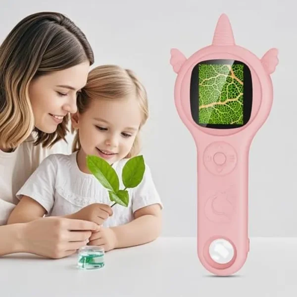 Microscopio para niños, microscopio Pozifu para niños, juguetes educativos de ciencia para niños, regalos de cumpleaños de Navidad para niñas y niños de 3, 4, 5, 6, 7, 8, 9, 10 años, rosa