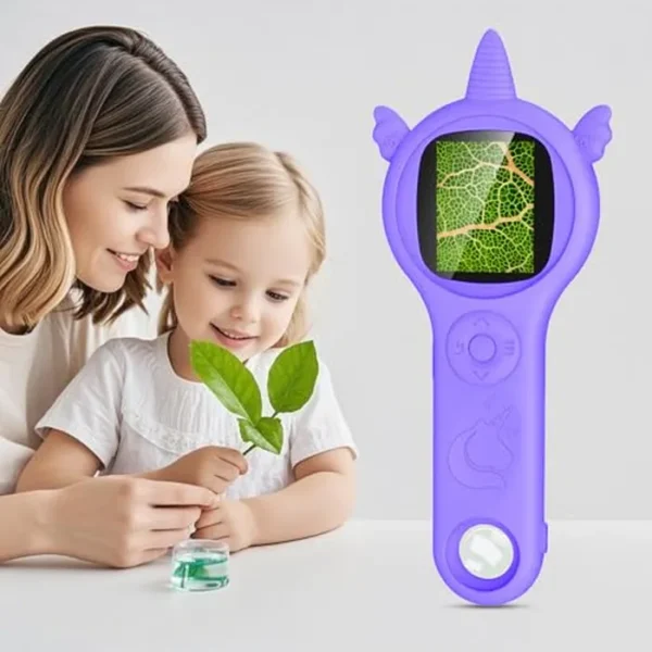 Microscopio para niños, microscopio Pozifu para niños, juguetes educativos de ciencia para niños, regalos de cumpleaños de Navidad para niñas y niños de 3, 4, 5, 6, 7, 8, 9, 10 años, morado
