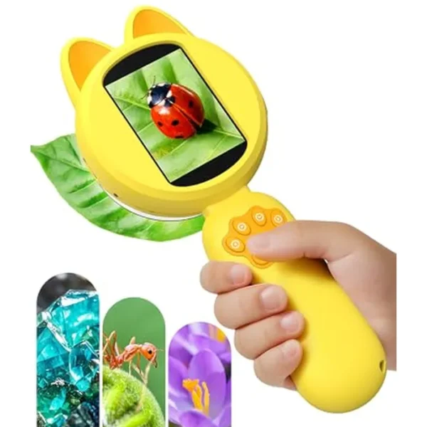 Mini microscopio de mano para niños, miniscopio digital de bolsillo portátil, regalos de Navidad, cumpleaños, juguetes para niñas y niños de 3, 4, 5, 6, 7, 8 años