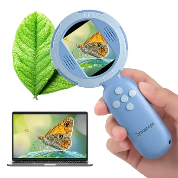 Microscopio para niños con aumento de 200X, microscopio digital portátil de mano para niños, juguete educativo STEM recargable con luz LED, kit de ciencia regalo para niños y niñas a partir de 3 años