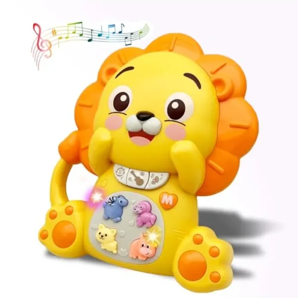 Juguetes para bebés niños y niñas, regalos de 12 a 18 meses, música iluminada, para niños pequeños, aprendizaje temprano, teclado de piano educativo, juguetes para bebés de 1 a 2 años (león)