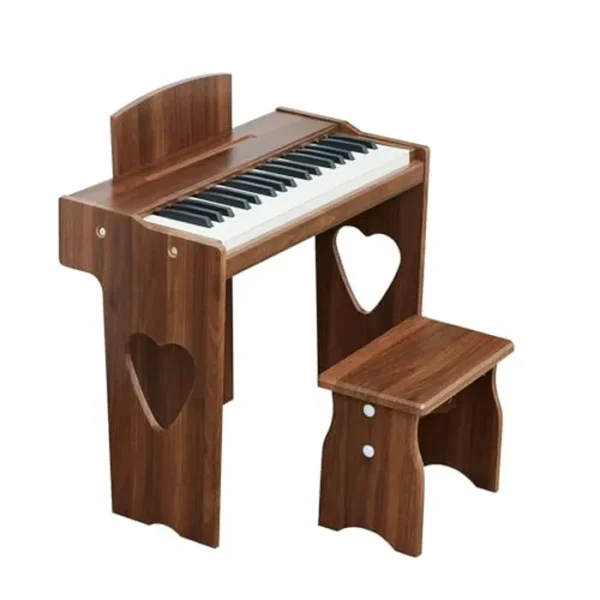 Teclado de piano para niños, piano digital de 37 teclas para niños, instrumento educativo de música para niños pequeños, piano de madera para más de 2 años y niños