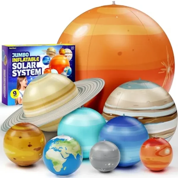Planetas inflables del sistema solar para niños, juguetes científicos, decoración de habitación de niños, regalos espaciales, decoraciones de fiesta temática del espacio exterior, regalos de