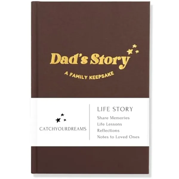 Diario de historias de papá (tapa dura con caso): un recuerdo significativo para que un padre comparta su viaje de vida y recuerdos, incluye más de 250 preguntas rápidas, idea de regalos sentimentales