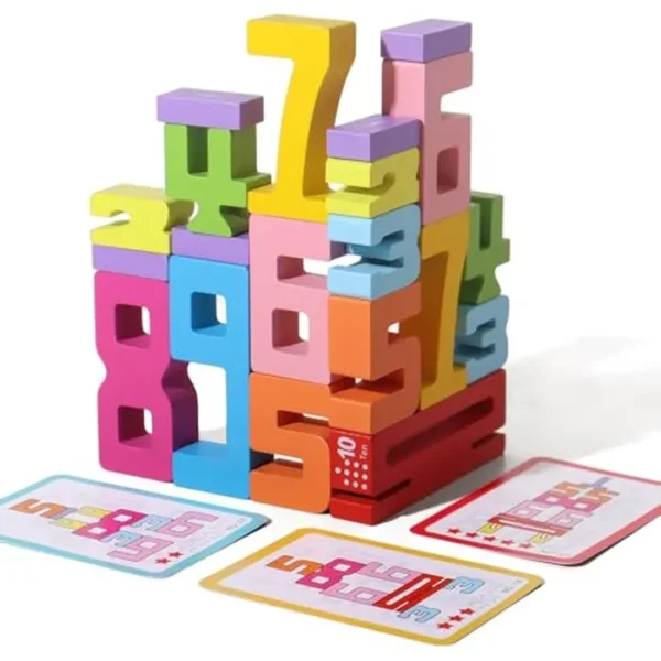 20 bloques de construcción de números de madera, juguetes Montessori, juguetes de aprendizaje de matemáticas para niños, juguetes educativos digitales para contar, juguetes de aprendizaje para